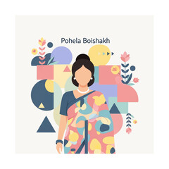 Fototapeta premium Beautiful Girl Vector Illustration, Modern Female Character Portrait, Fashionable Young Woman, Flat Cartoon Style Design