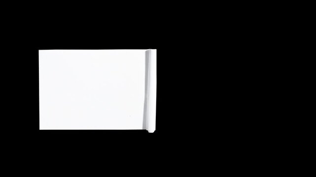 White Paper Scroll Unrolling and Rolling Animation with alpha, Lower third Blank torn paper, Stop Motion Paper Unfolding Transition Overlay, Realistic Paper Texture.