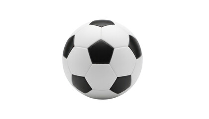 Fototapeta premium Realistic soccer ball illustration, classic black and white football icon, sports equipment graphic for game design and posters isolated on Transparent Background