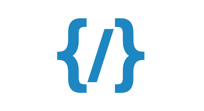Code Brackets Icon, Programming Syntax Symbol, Computer Science Abstract