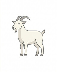 Fototapeta premium Minimalist Goat Vector for Eid al Adha Isolated Illustration