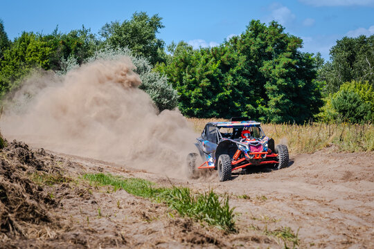 Cool view on ATV, UTV or 4x4 on sandy terrain