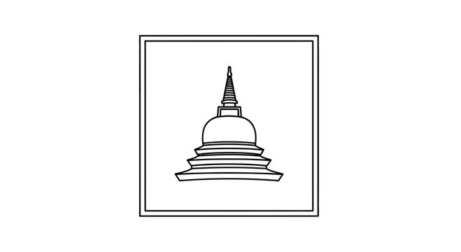 Buddhist Stupa Outline Icon