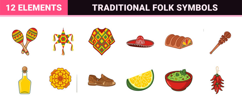 Cinco de Mayo Festive Symbol Asset Sheet