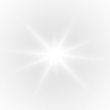 Bright glowing star light effect on transparent background. Shining lens flare with soft rays and sparkles. Isolated graphic element for design use PNG.