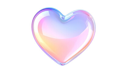 Luminous heart shape with iridescent effect against a solid black backdrop creating contrast