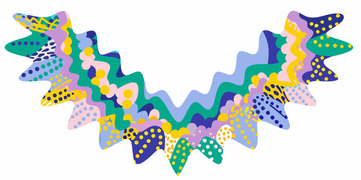Abstract colorful wavy pattern resembling a caterpillar or decorative garland
