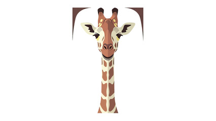 Cute giraffe face illustration with long neck © Engg
