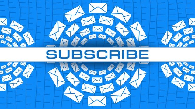 Subscribe Envelope Circular Blue Rotating Multiple Concentric 