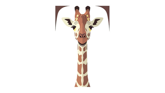 Cute giraffe face illustration with long neck