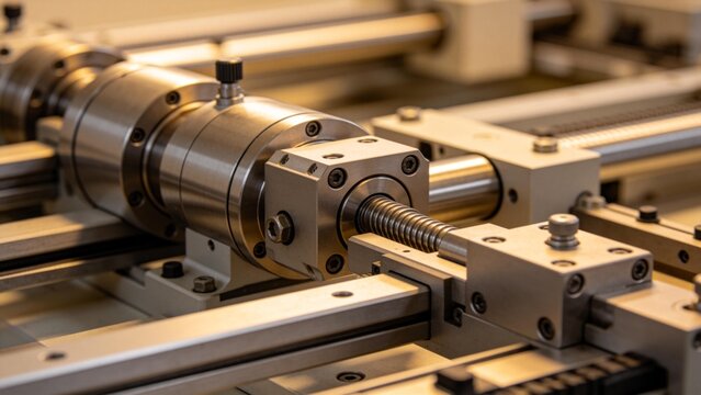 Closeup of industrial machine components