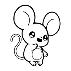 Obraz premium sweet cartoon mouse mascot design in clean outline style
