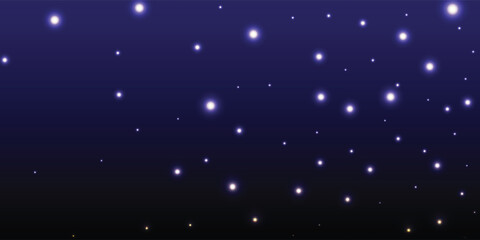 Illustration starry night sky with shooting stars streaking across dark purple heavens, soft glowing stars with smooth gradients, vector illustration art © maseh