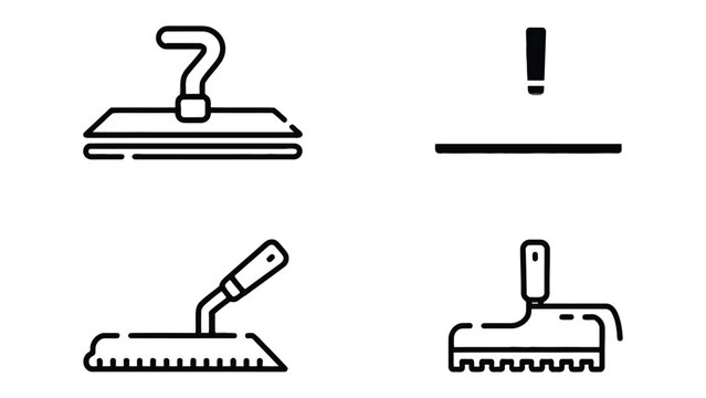 Construction Icons: A collection of minimalist line icons representing essential tools used in the construction and renovation, conveying simplicity and functionality.