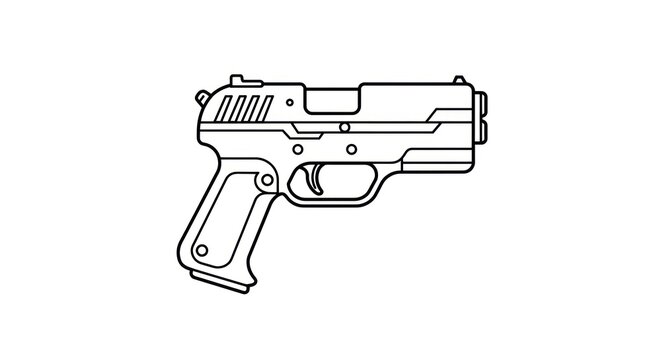 Modern semi-automatic pistol sidearm weapon.