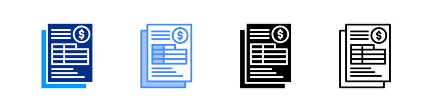 Spreadsheet Multiple Style Icon Set Vector 