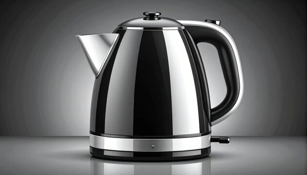 Modern Stainless Steel Electric Kettle with Sleek Design.