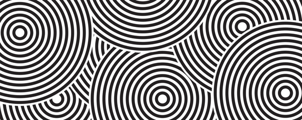Fototapeta premium Abstract gold circle lines on dark background. Geometric stripe line art design.