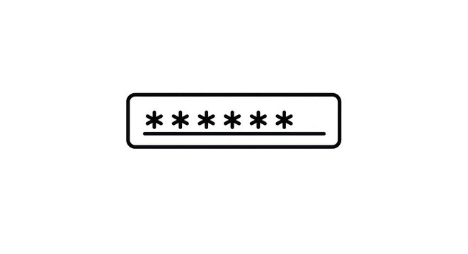 Password protected login security symbol.