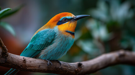 Obraz premium Colorful Songbird Perched on Branch
