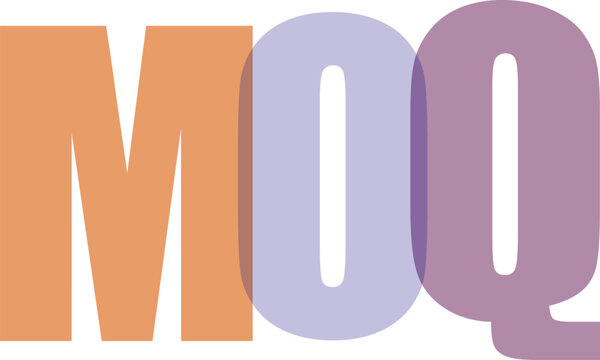 MOQ vector illustration with minimum order quantity concept, colorful typography design.