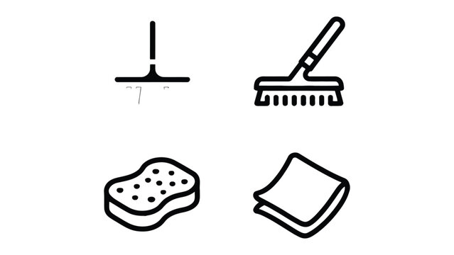 Cleaning Essentials: A minimalistic collection of essential cleaning tools and supplies, showcasing the necessary equipment for maintaining a spotless and organized living space. 