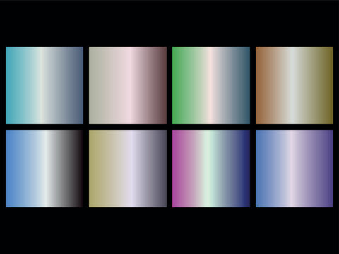 A collection of nine gradient color swatches on a with various hues
