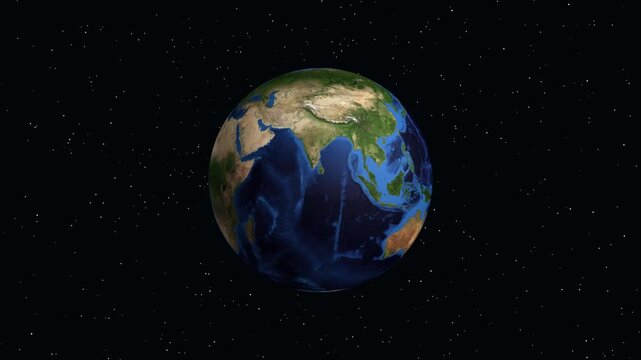 Earth Zoom Animation to Bobruisk Belarus with Geographic Data Overlay