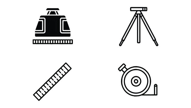 Surveying tools: A collection of essential surveying tools, meticulously designed to precise measurements, offering insights into construction, architecture, and engineering principles.