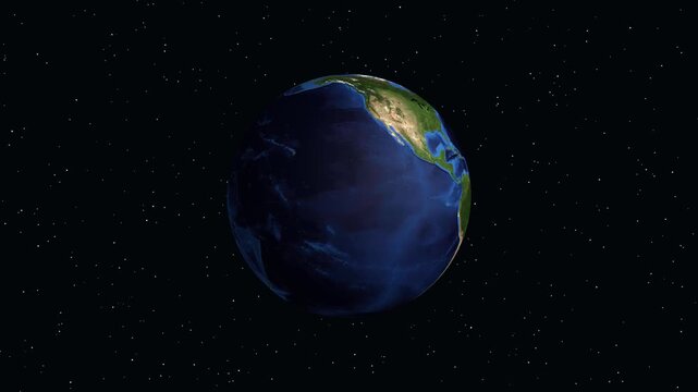 3D Animation Zooming into Georgetown Guyana on Planet Earth from Space