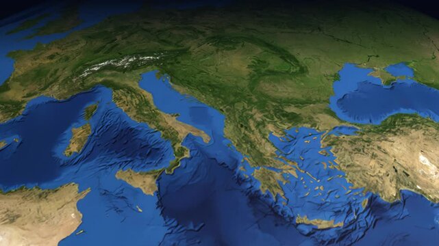 Animated Flight Route Map from Rome Italy to Charlotte North Carolina