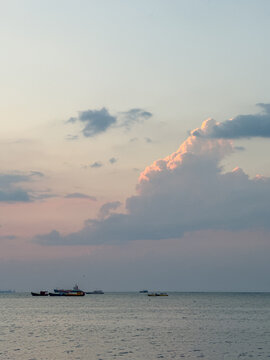 Silent horizon reflecting tranquil mood and contemplative journey