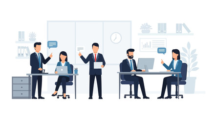 Fototapeta premium Business people working in office.