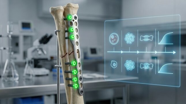 Advanced bone fracture repair with surgical plate and digital analysis