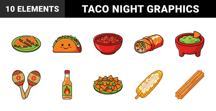 Mexican Food and Fiesta Vector Asset Collection