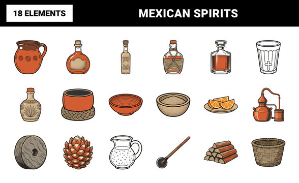 Mexican Spirits and Barware Asset Sheet