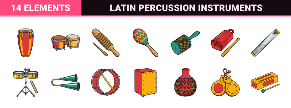 Latin Percussion Musical Instrument Set