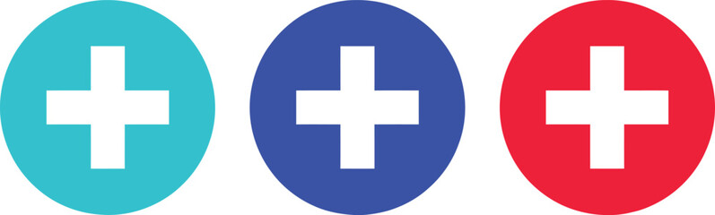 Obraz premium Medical Cross, First aid medical sign flat icon 