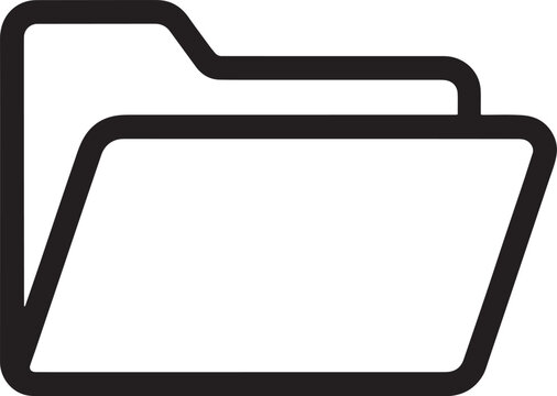 Black and white line icon of two overlapping file folders for organization and document storage
