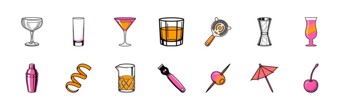 Modern Cocktail Barware Graphics