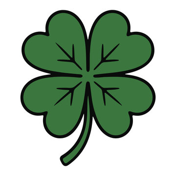 A green four-leaf clover vector graphic on a white background