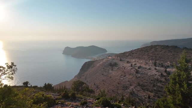 Amazing view of Coastline of Cephalonia near village of Asos, Ionian Islands, Greece