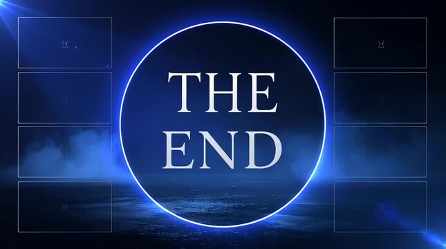 The end screen displays a final message on a digital background