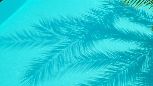 Palm tree shadow on pool water for Environmental Sustainability and Mindfulness