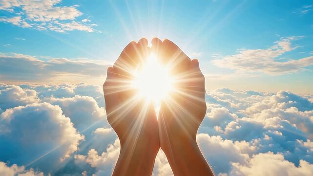 Hands framing sun in sky for Contemporary Lifestyle and Visual Storytelling