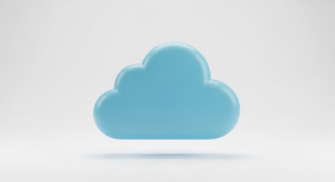 Blue cloud icon on white background