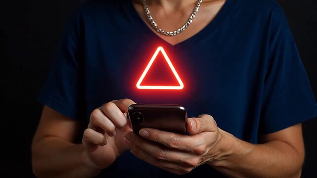 Person holding smartphone with glowing triangle representing Generative AI and Creative Energy