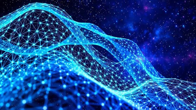 Abstract digital wave in space for Digital Transformation and Cyber Infrastructure