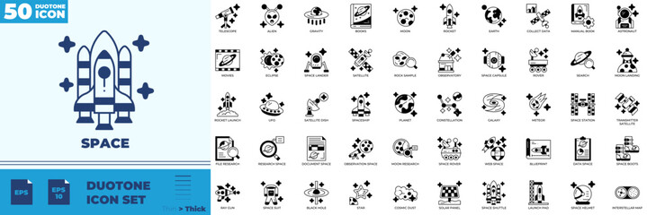 Space Duotone Editable Icons set © Madani Pro