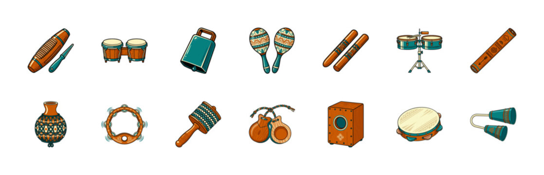 Latin Percussion Musical Instrument Set